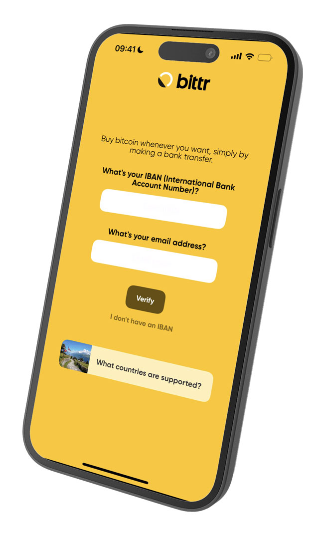 Bittr App - IBAN Request